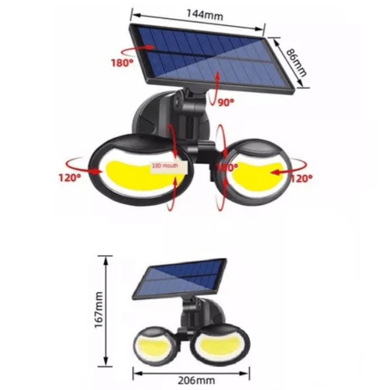 Reflector Superled Con Panel Solar 2.5W Ip66 Exterior - Wattko